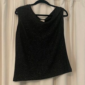 Elan Black Sparkle Sleeveless Top M